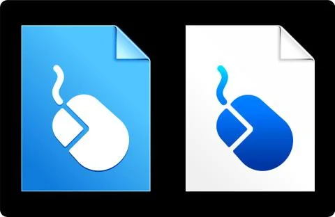 Computer mouse on Paper Set Stock Illustration