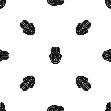 Computer mouse pattern seamless black Illustrazione stock