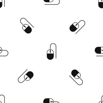 Computer mouse pattern seamless black 스톡 일러스트