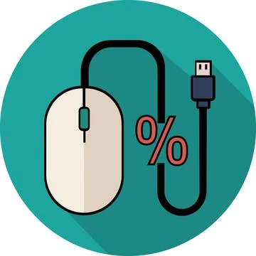 Computer mouse with percent symbol online sale Stock Illustration