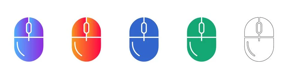 Computer Mouse Peripheral Icons 库存插图