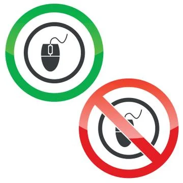 Computer mouse permission signs Illustrazione stock
