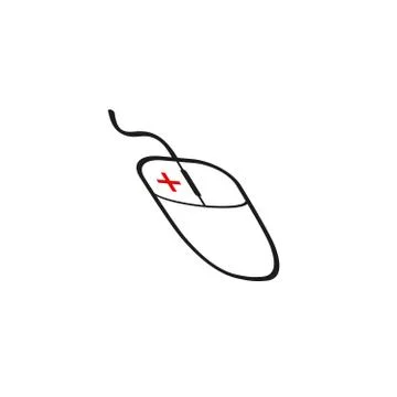 Computer mouse with the plus. Vector illustration. Flat design Illustrazione stock