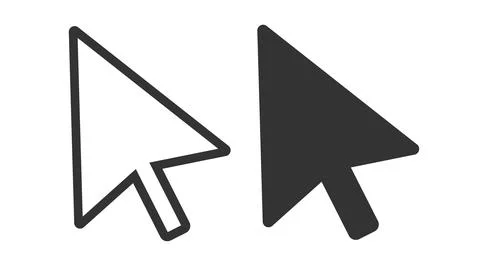 Computer mouse pointer icon.  Cursor arrow symbol. Sign click arrowhead vecto Illustrazione stock