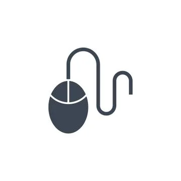 Computer Mouse related vector glyph icon. Stock Illustration