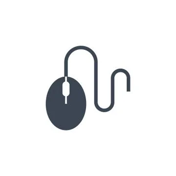 Computer Mouse related vector glyph icon. Stock Illustration