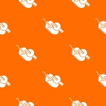 Computer mouse repair pattern orange Stock Illustration