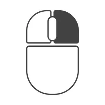 Computer mouse right button click outline icon Stock Illustration
