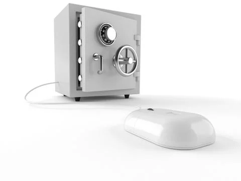 Computer mouse with safe 스톡 일러스트