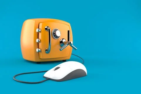 Computer mouse with safe Stock Illustration