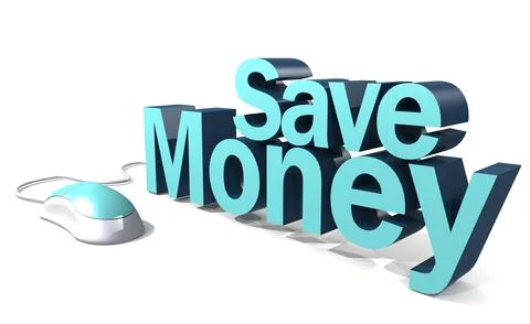 Computer mouse with save money wor Stock Illustration