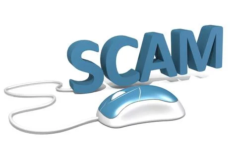 Computer mouse with scam word Stock Illustration