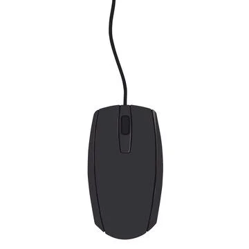Computer mouse with scroll wheel and buttons. 스톡 일러스트