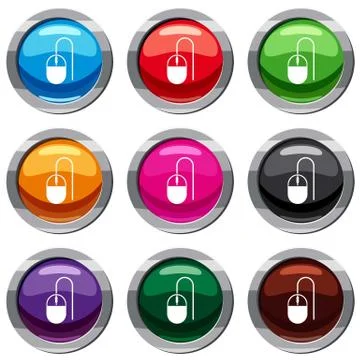 Computer mouse set 9 collection イラスト素材
