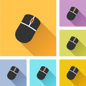 Computer mouse set icons Stock Illustration