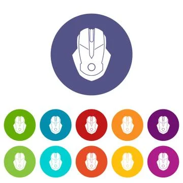 Computer mouse set icons 스톡 일러스트