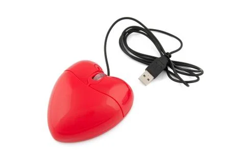 Computer mouse in the shape of heart Foto stock