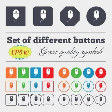 Computer mouse sign icon. Optical with wheel symbol. Big set of colorful, div Stock-Illustration