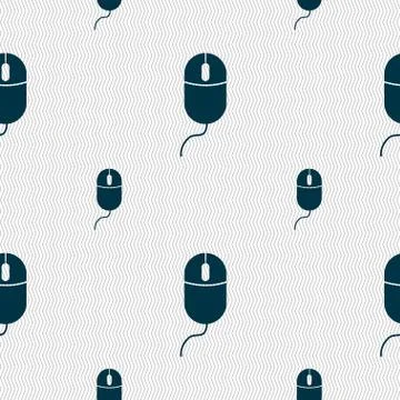 Computer mouse sign icon. Optical with wheel symbol. Seamless pattern with ge イラスト素材