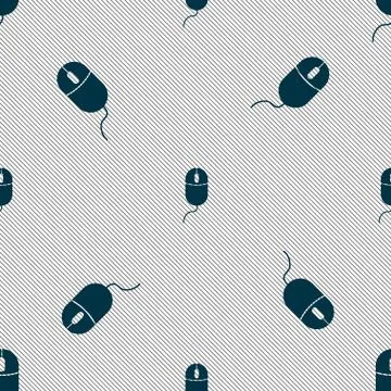 Computer mouse sign icon. Optical with wheel symbol. Seamless pattern with ge イラスト素材