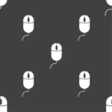 Computer mouse sign icon. Optical with wheel symbol. Seamless pattern on a gr イラスト素材