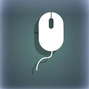 Computer mouse sign icon. Optical with wheel symbol. On the blue-green abstract 스톡 일러스트