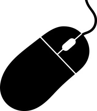 Computer mouse silhouette, minimalist tech vector illustration 스톡 일러스트