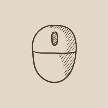 Computer mouse sketch icon Illustrazione stock