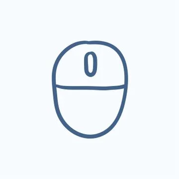 Computer mouse sketch icon 스톡 일러스트