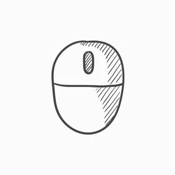 Computer mouse sketch icon Stock Illustration