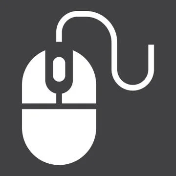 Computer mouse solid icon, click and website Stock Illustration