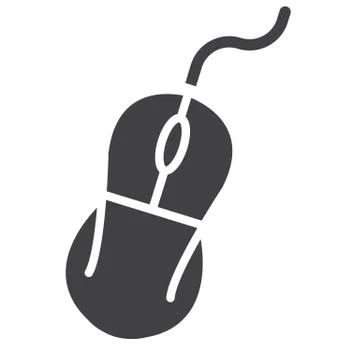 Computer mouse solid icon, click and device Stock Illustration