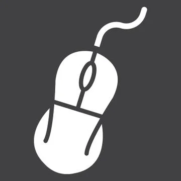 Computer mouse solid icon, click and device 스톡 일러스트