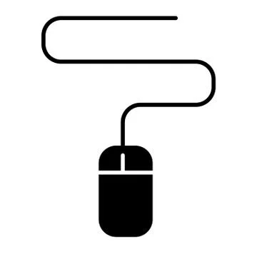 Computer mouse solid icon. Click vector illustration isolated on white. Cursor Stock Illustration