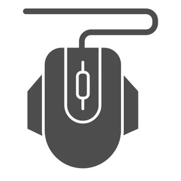 Computer mouse solid icon. Click vector illustration isolated on white. Device Stock Illustration