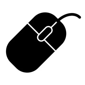 Computer mouse solid icon. Device vector illustration isolated on white. Tool Stock Illustration