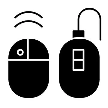 Computer mouse solid icon. Optical mouse vector illustration isolated on white Stock Illustration