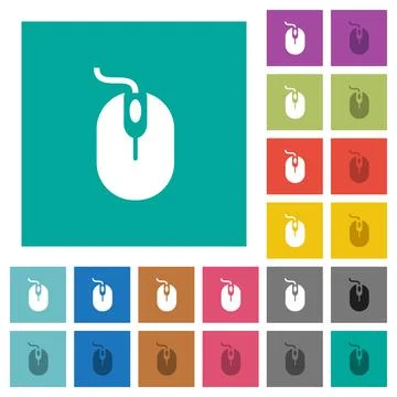 Computer mouse square flat multi colored icons 스톡 일러스트