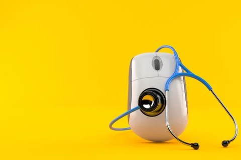 Computer mouse with stethoscope Stock Illustration