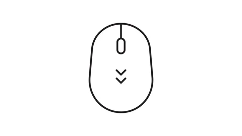 Computer mouse symbol with down arrow icon. Mouse cursor scrolling. Stock Footage 312779235