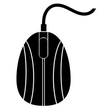 Computer Mouse Symbol Isolated on White Background. Simple Pointer Icon, Logo Stock Illustration