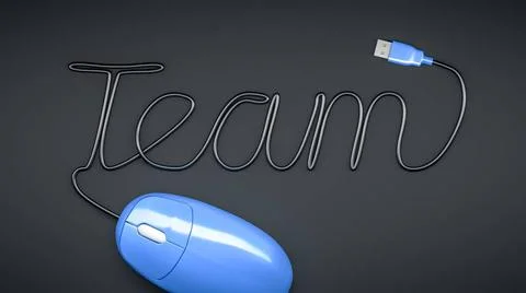 Computer mouse team A blue computer mouse and the word team Copyright: xZo... Stock Photos