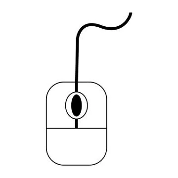 Computer mouse technology in black and white Stock-Illustration