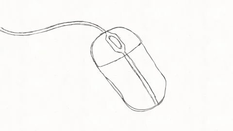 Computer Mouse Technology Sketch Animation Stock Footage 341802226