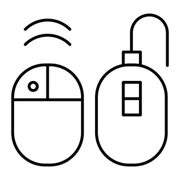 Computer mouse thin line icon. Optical mouse vector illustration isolated on Stockillustratie