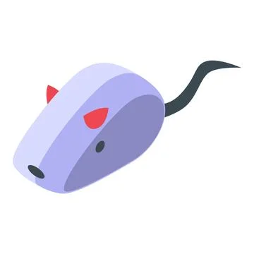 Computer mouse transforming into devilish rat with red horns Stock Illustration