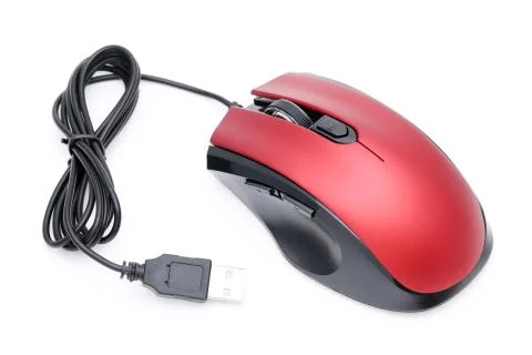 Computer mouse with USB cable Stock Photos