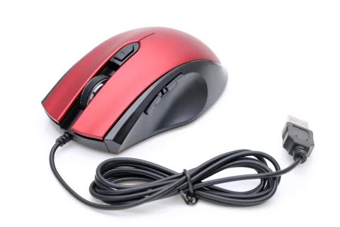 Computer mouse with USB cable Stock Photos