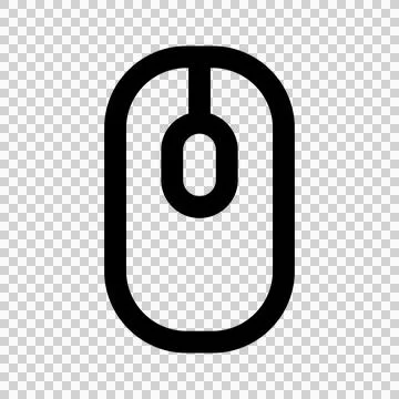 Computer mouse vector icon. Black and white computer mouse isolated on white bac 스톡 일러스트