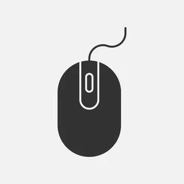 Computer mouse vector icon on white background Illustrazione stock